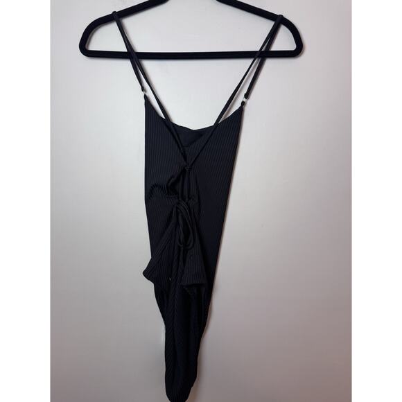 Vitamin A One-Piece Swimsuit Black Tie Back Womens Size XL NWT - Picture 1 of 11